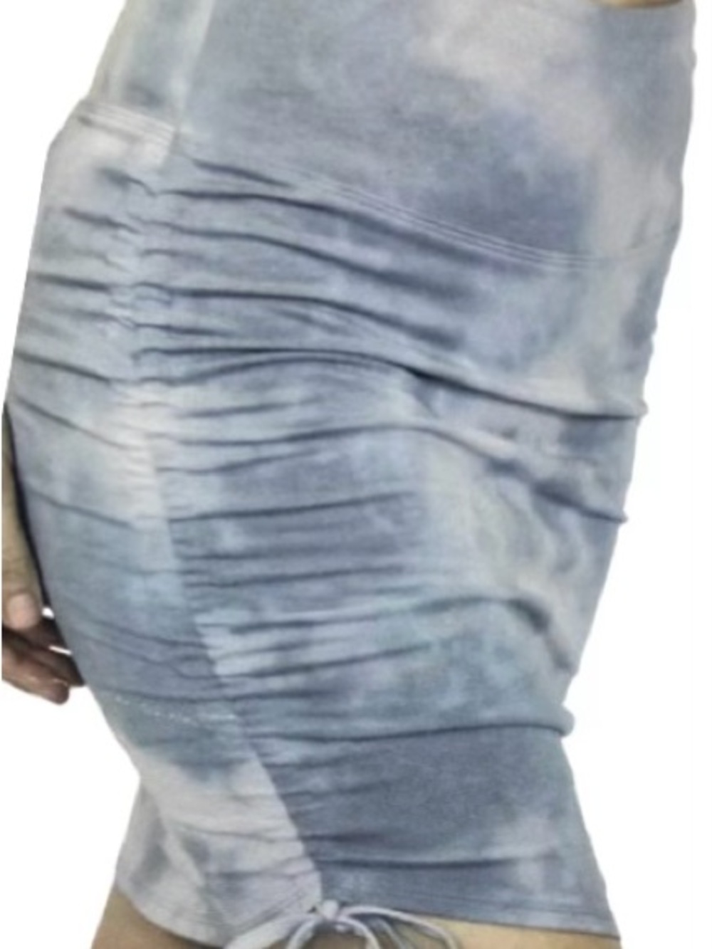 Earth Yoga Skirt Gray & White Organic Adjustable Ruched Eco Gather Skirt XL